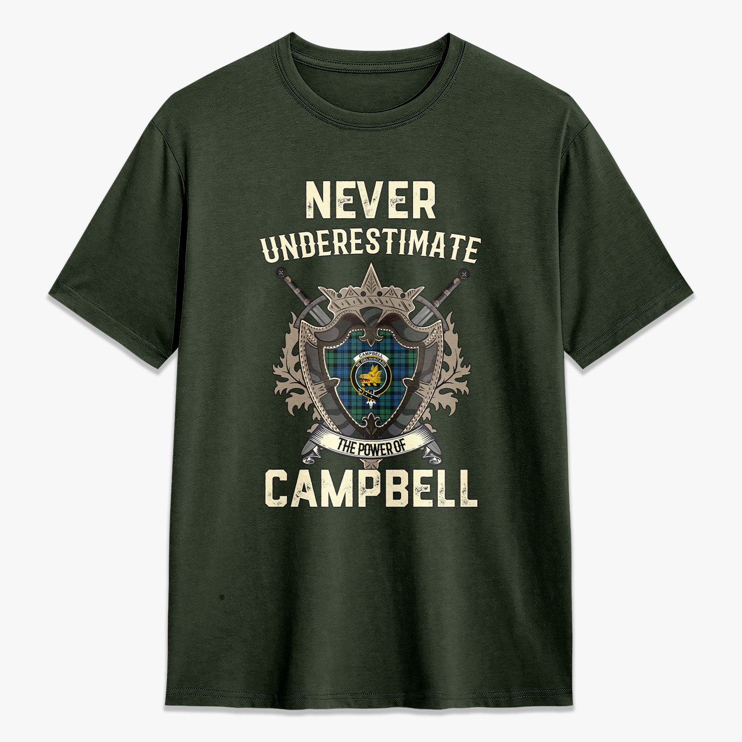 Campbell Ancient 02 Tartan Crest 2D T-shirt - Never Underestimate Style