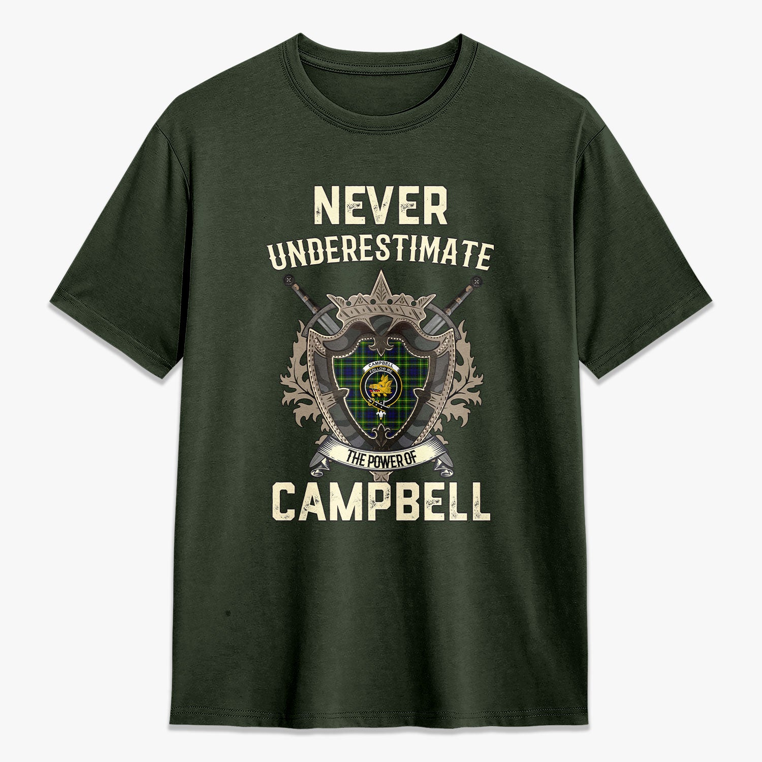 Campbell of Breadalbane Modern Tartan Crest 2D T-shirt - Never Underestimate Style