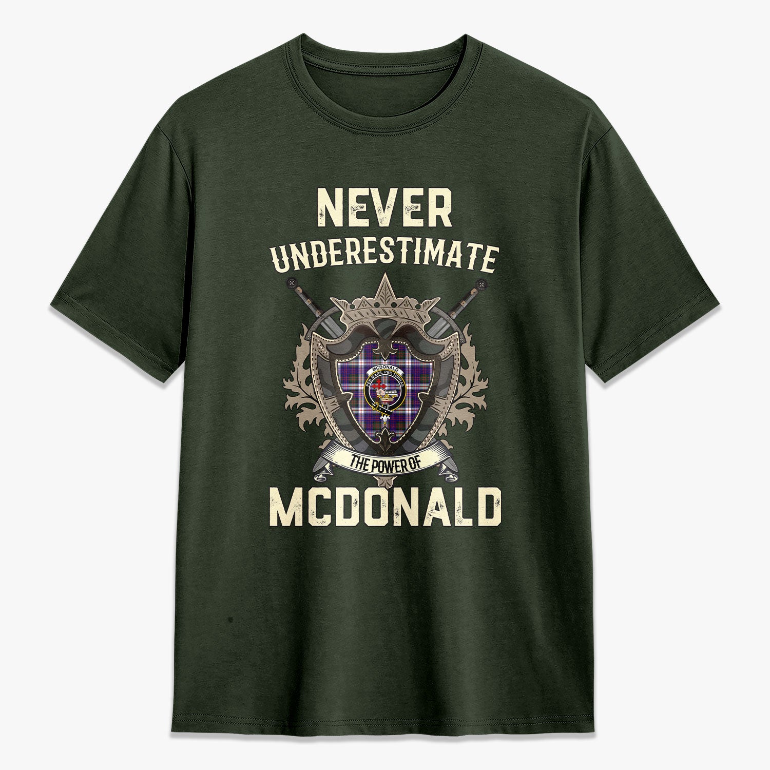 McDonald Dress Modern Tartan Crest 2D T-shirt - Never Underestimate Style