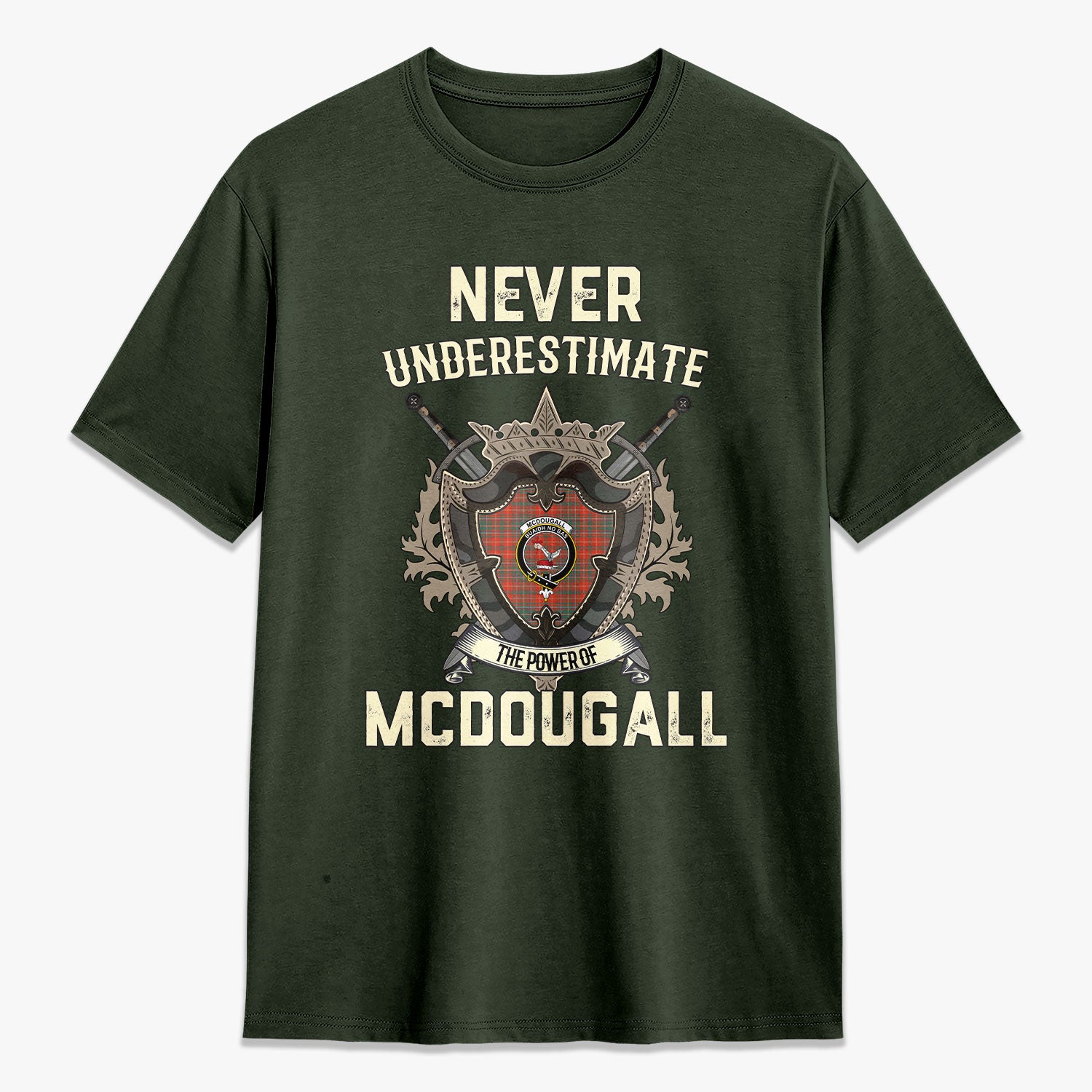 McDougall Ancient Tartan Crest 2D T-shirt - Never Underestimate Style