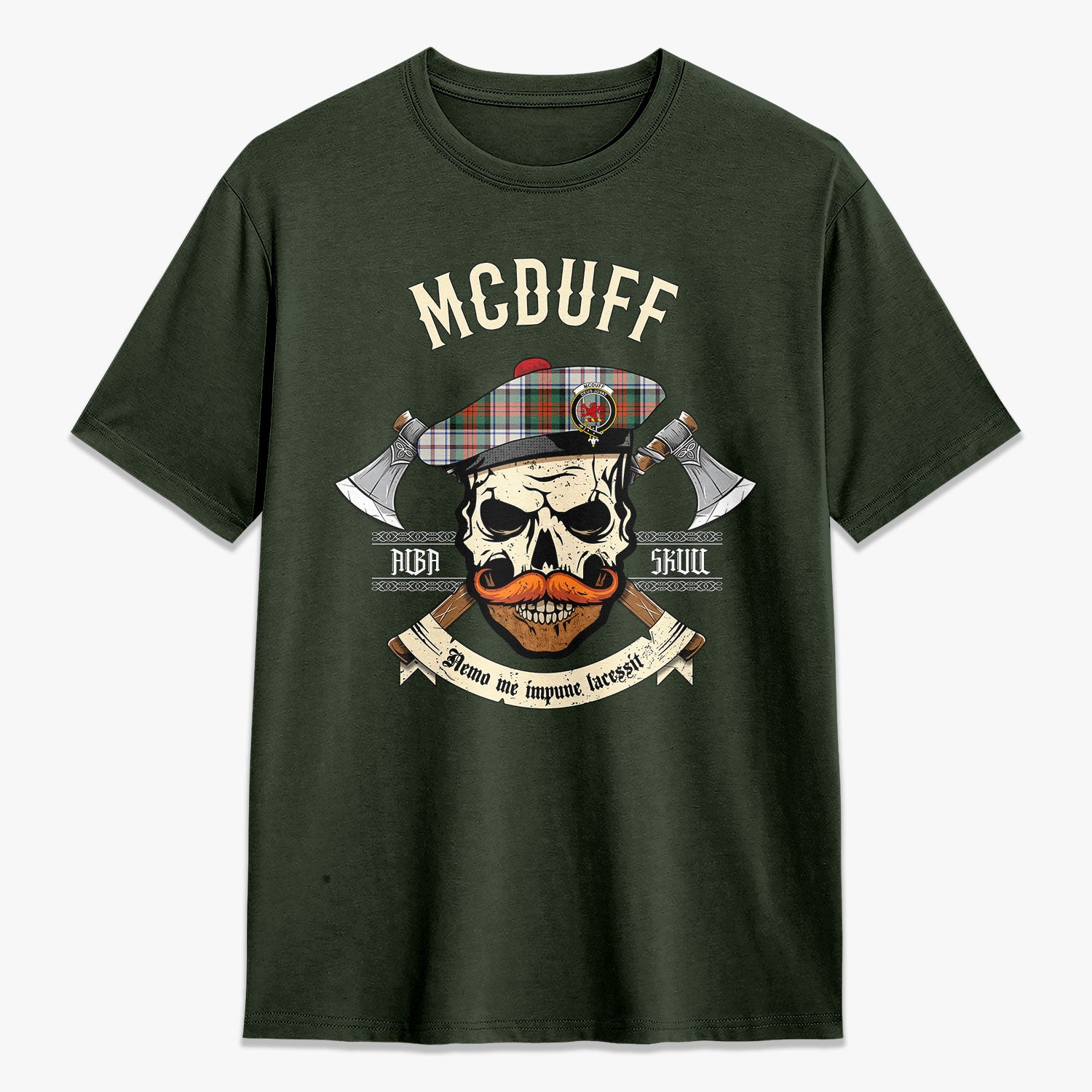 McDuff Dress Ancient Tartan Crest 2D T-shirt - Alba Skull Style