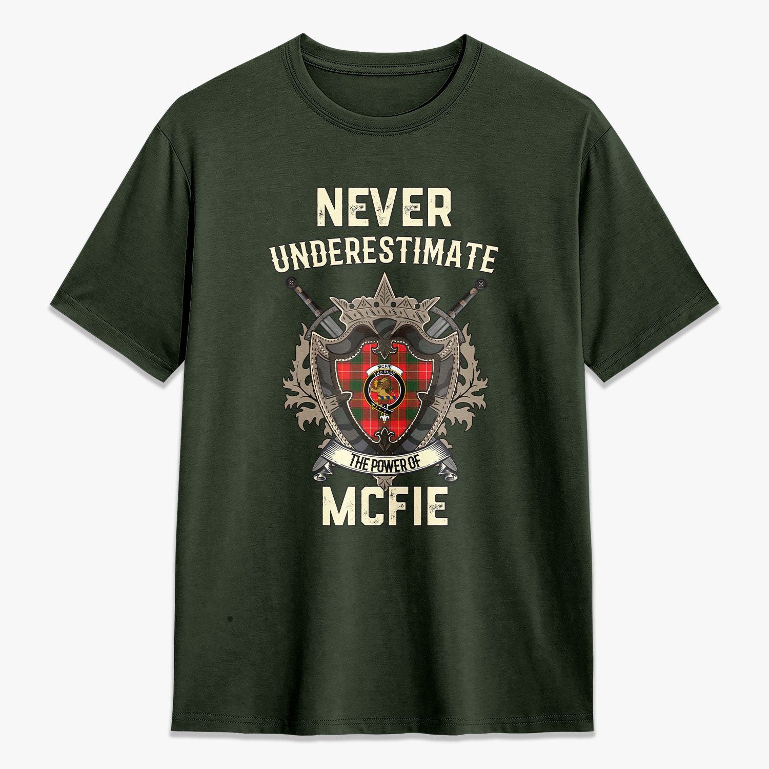 McFie Tartan Crest 2D T-shirt - Never Underestimate Style
