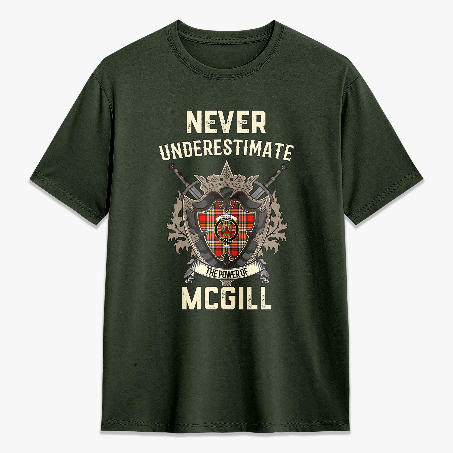 McGill Modern Tartan Crest 2D T-shirt - Never Underestimate Style