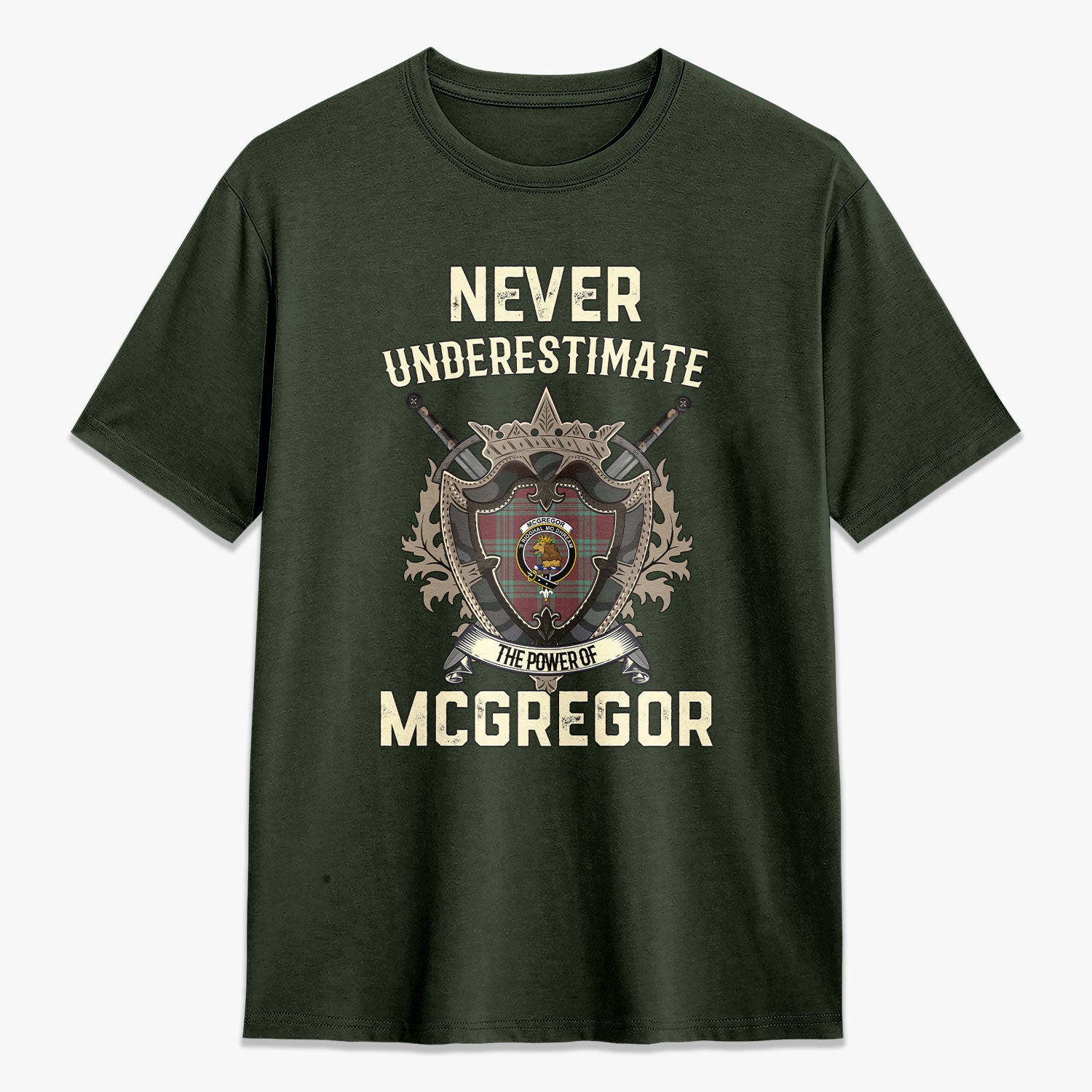 McGregor Hunting Ancient Tartan Crest 2D T-shirt - Never Underestimate Style