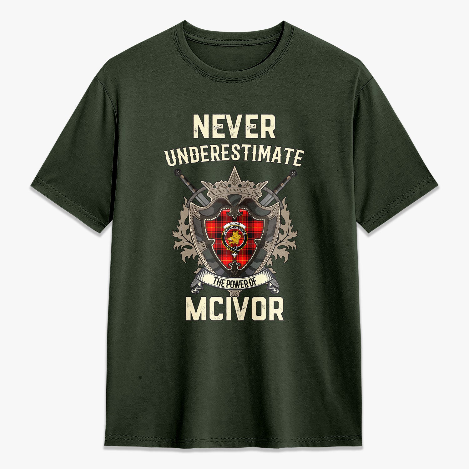 McIvor Tartan Crest 2D T-shirt - Never Underestimate Style