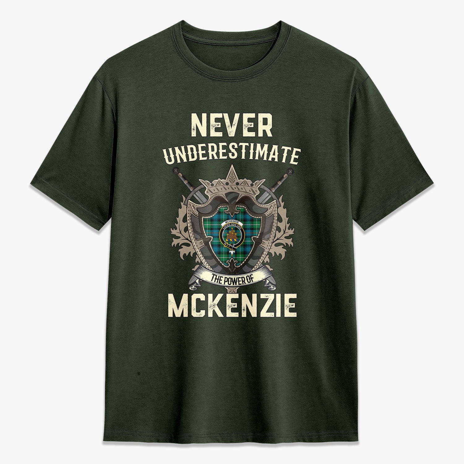 McKenzie Ancient Tartan Crest 2D T-shirt - Never Underestimate Style
