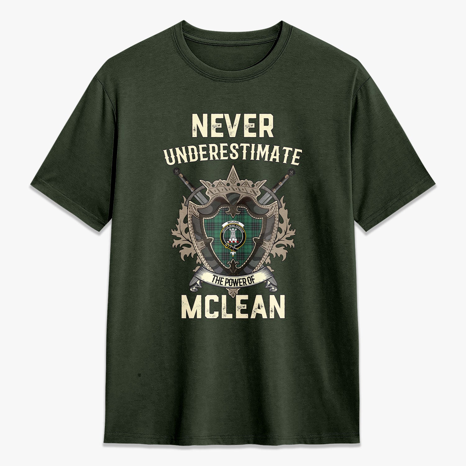McLean Hunting Ancient Tartan Crest 2D T-shirt - Never Underestimate Style