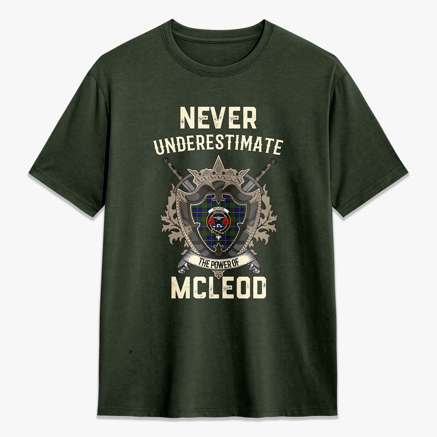 McLeod of Harris Modern Tartan Crest 2D T-shirt - Never Underestimate Style