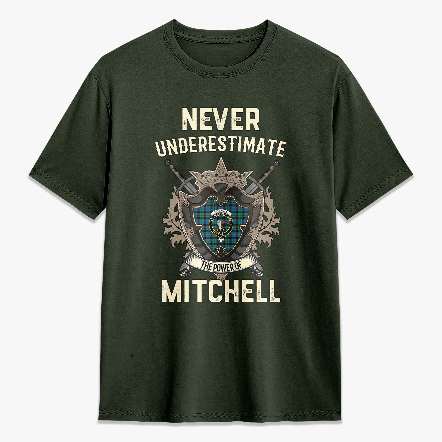 Mitchell Ancient Tartan Crest 2D T-shirt - Never Underestimate Style
