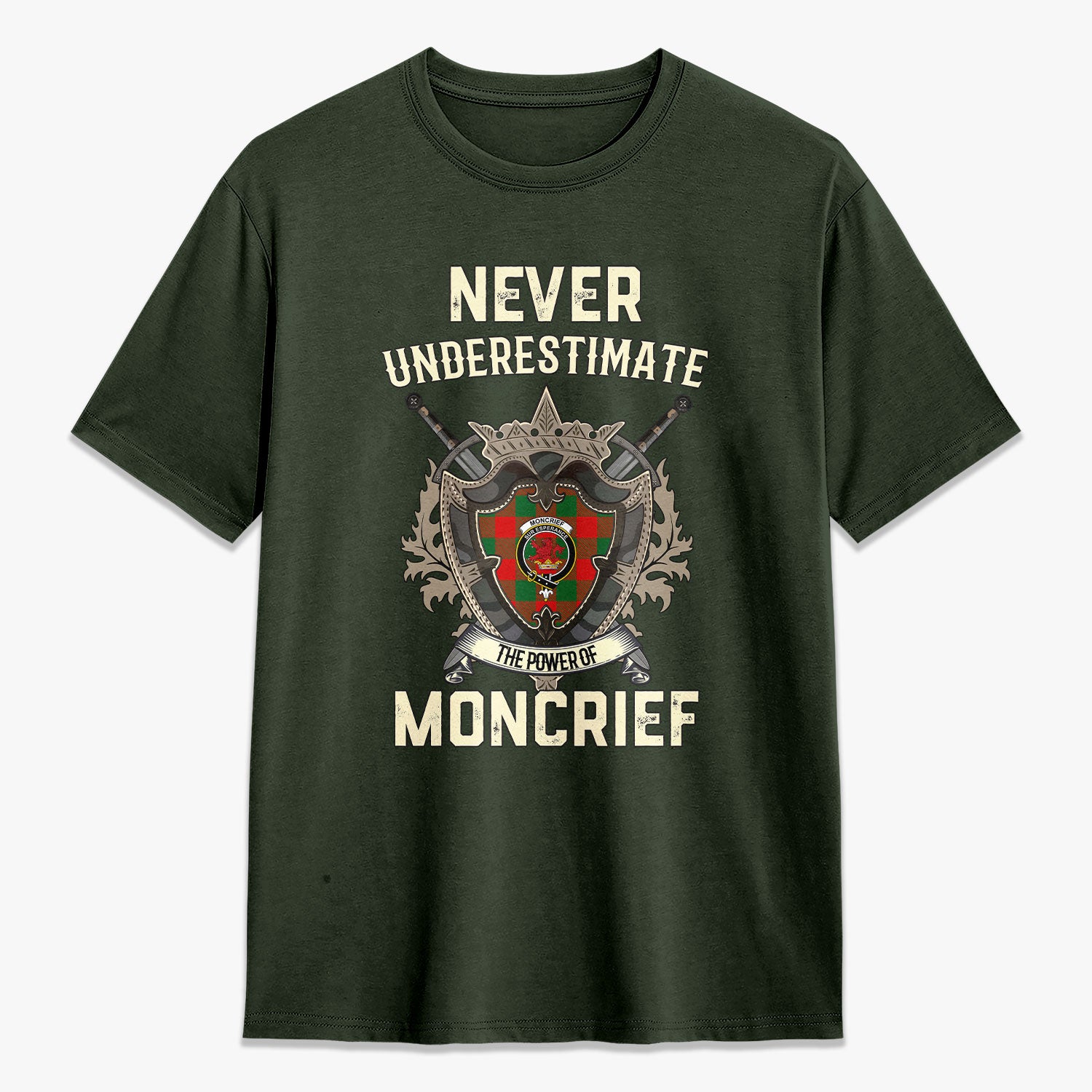 Moncrief Tartan Crest 2D T-shirt - Never Underestimate Style