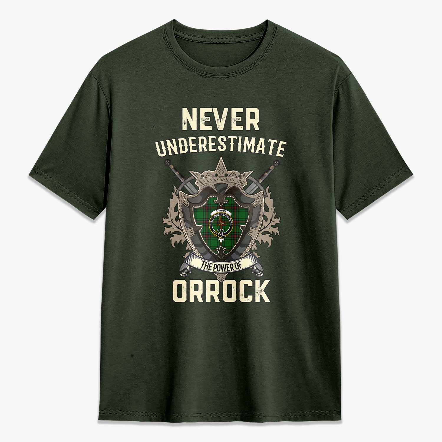 Orrock Tartan Crest 2D T-shirt - Never Underestimate Style