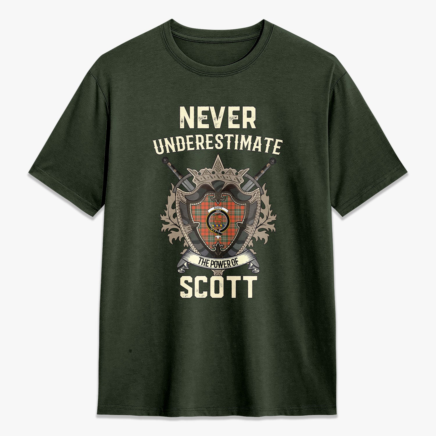 Scott Ancient Tartan Crest 2D T-shirt - Never Underestimate Style
