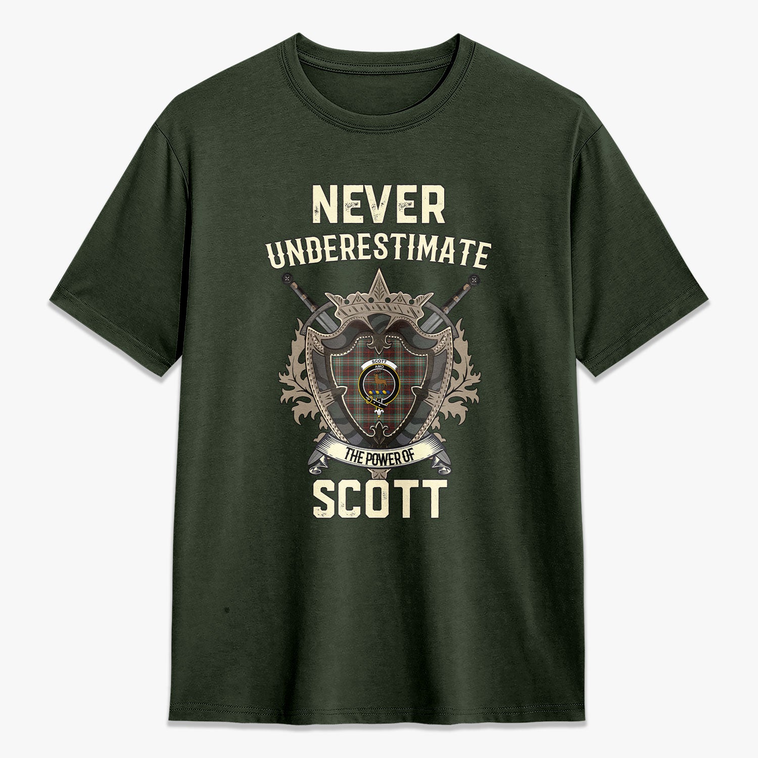 Scott Brown Ancient Tartan Crest 2D T-shirt - Never Underestimate Style