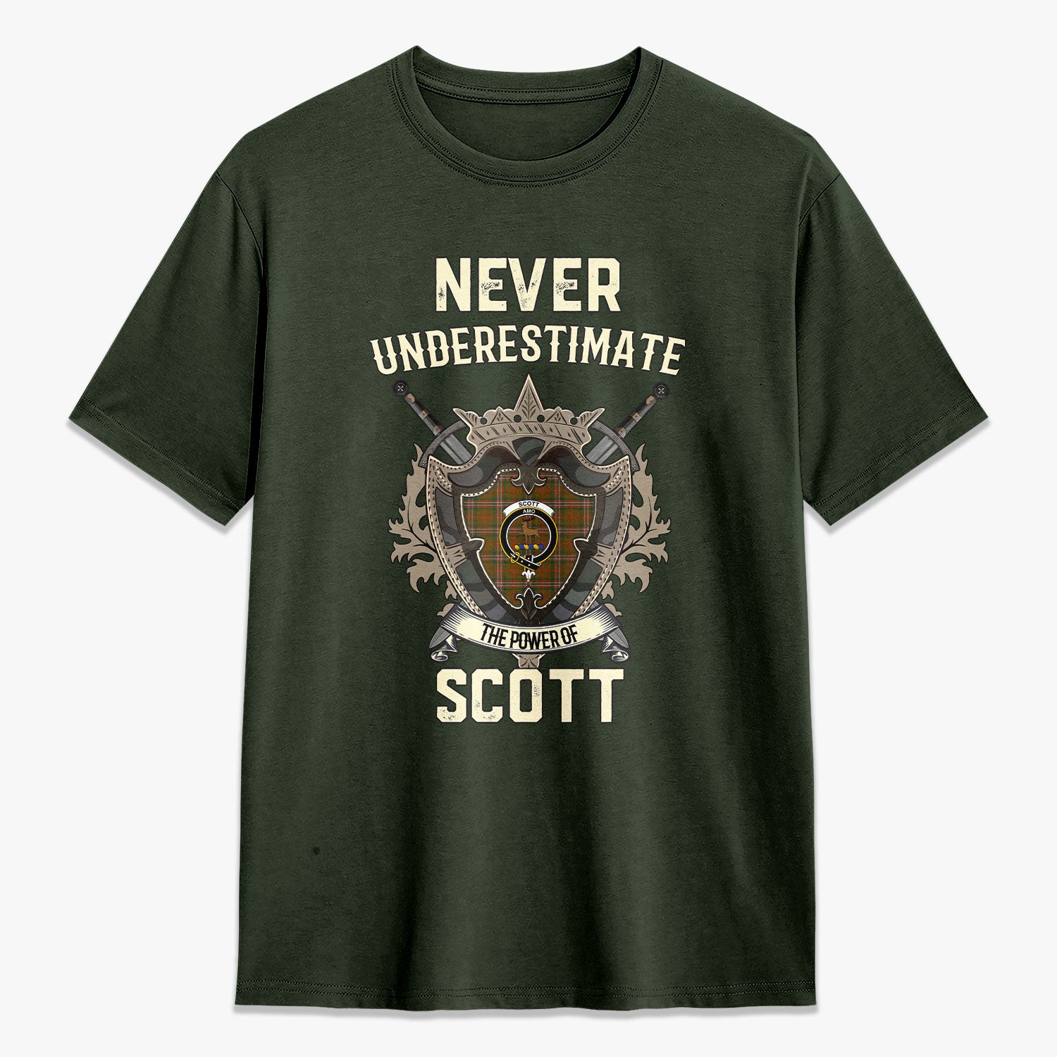 Scott Brown Modern Tartan Crest 2D T-shirt - Never Underestimate Style
