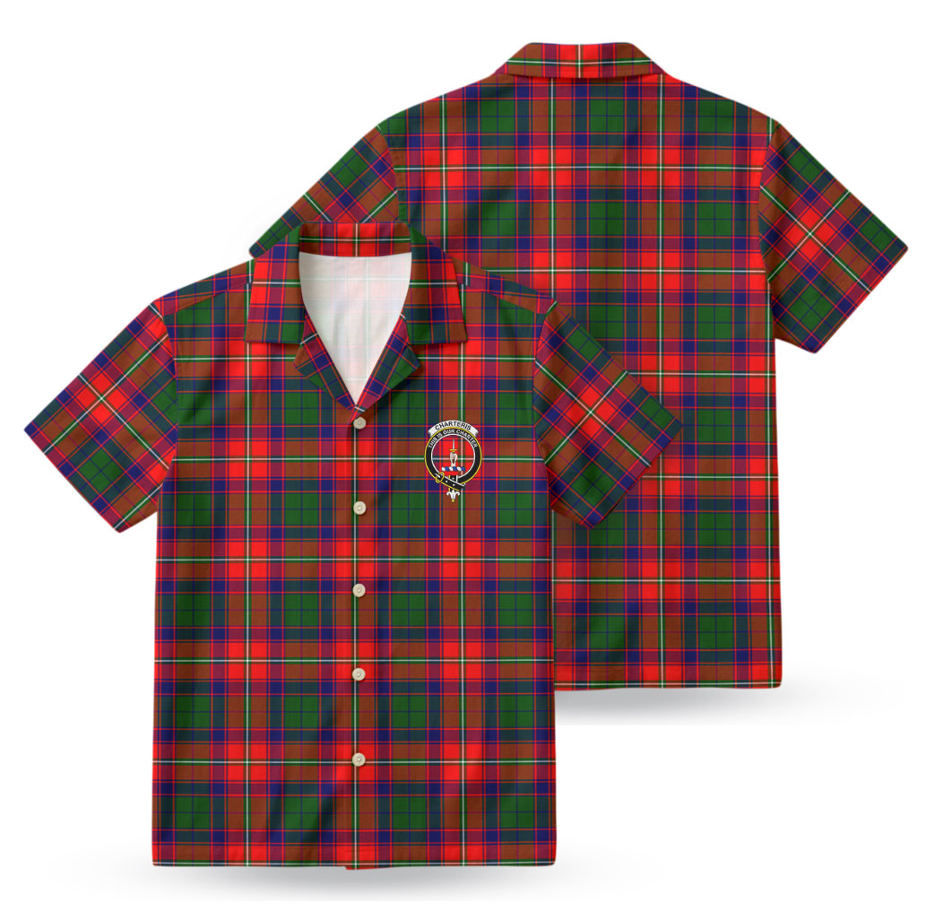 Charteris (Earl of Wemyss) Tartan Crest Hawaiian Shirt
