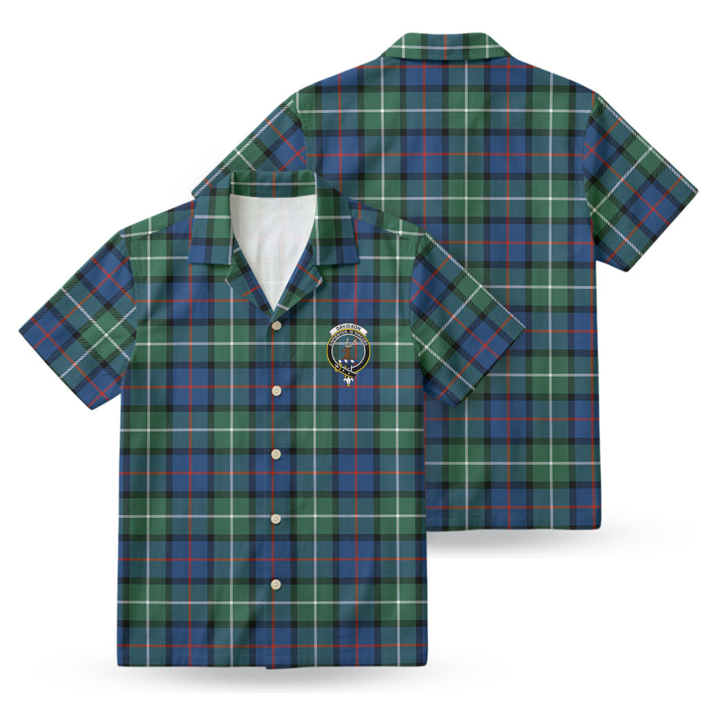 Davidson of Tulloch Tartan Crest Hawaiian Shirt
