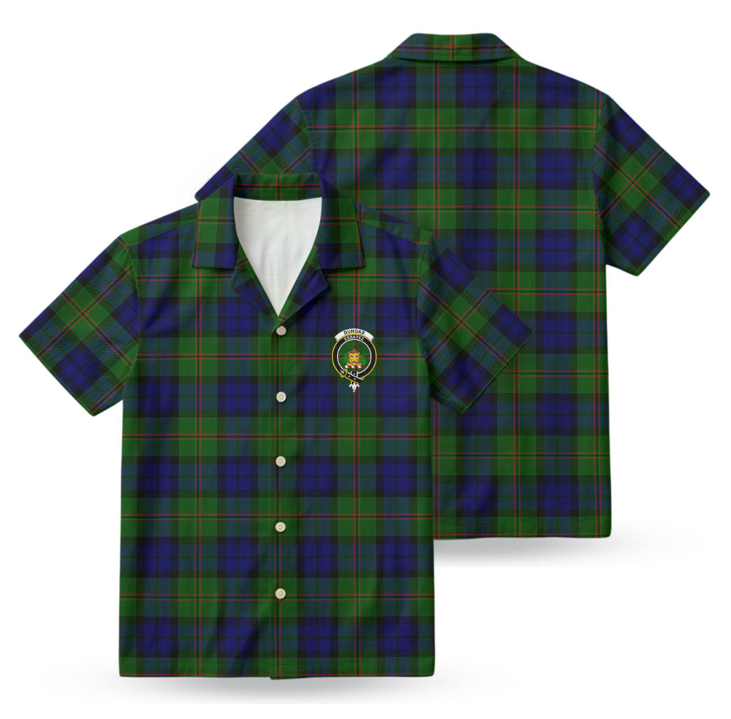 Dundas Modern Tartan Crest Hawaiian Shirt