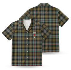 Farquharson Weathered Tartan Crest Hawaiian Shirt