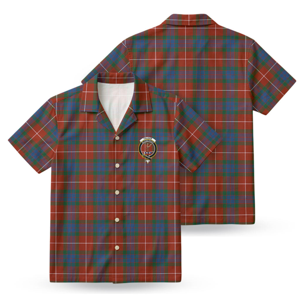 Fraser (of Lovat) Ancient Tartan Crest Hawaiian Shirt