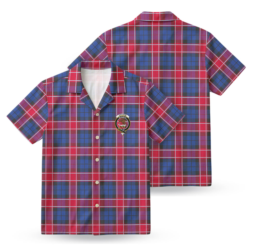 Graham of Menteith Red Tartan Crest Hawaiian Shirt