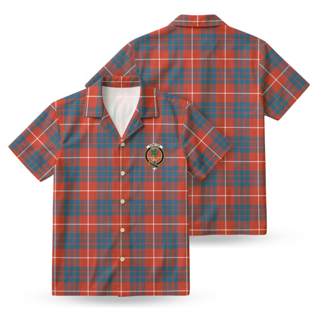 Hamilton Ancient Tartan Crest Hawaiian Shirt