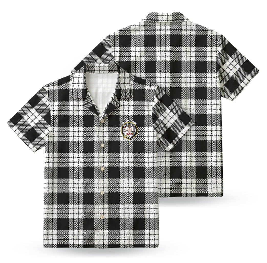 McFarlane Black - White Tartan Crest Hawaiian Shirt