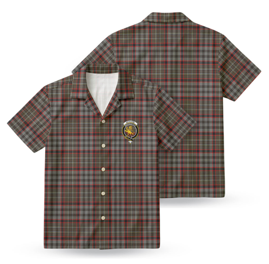 Nicolson Hunting Weathered Tartan Crest Hawaiian Shirt