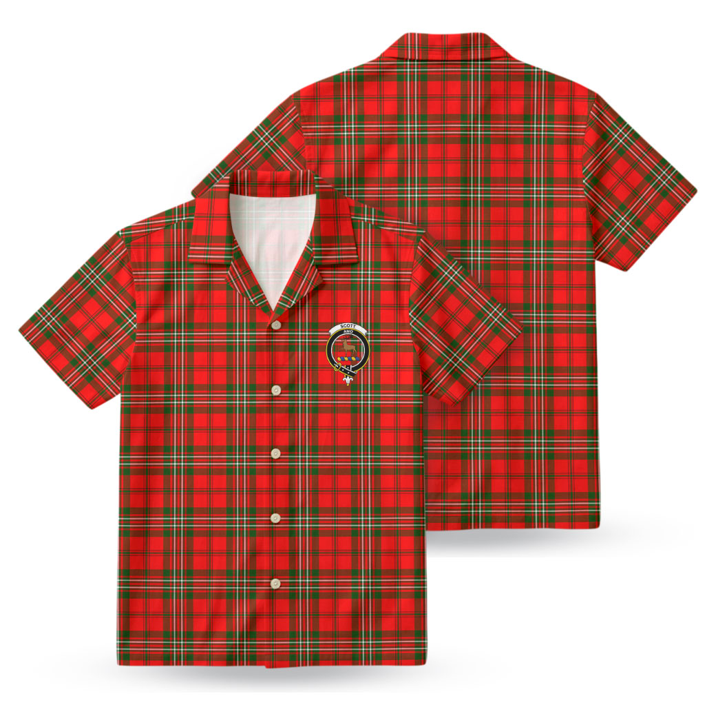 Scott Modern Tartan Crest Hawaiian Shirt