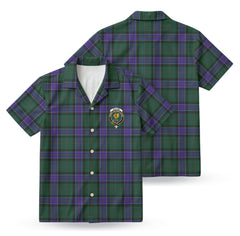 Sinclair Hunting Modern Tartan Crest Hawaiian Shirt