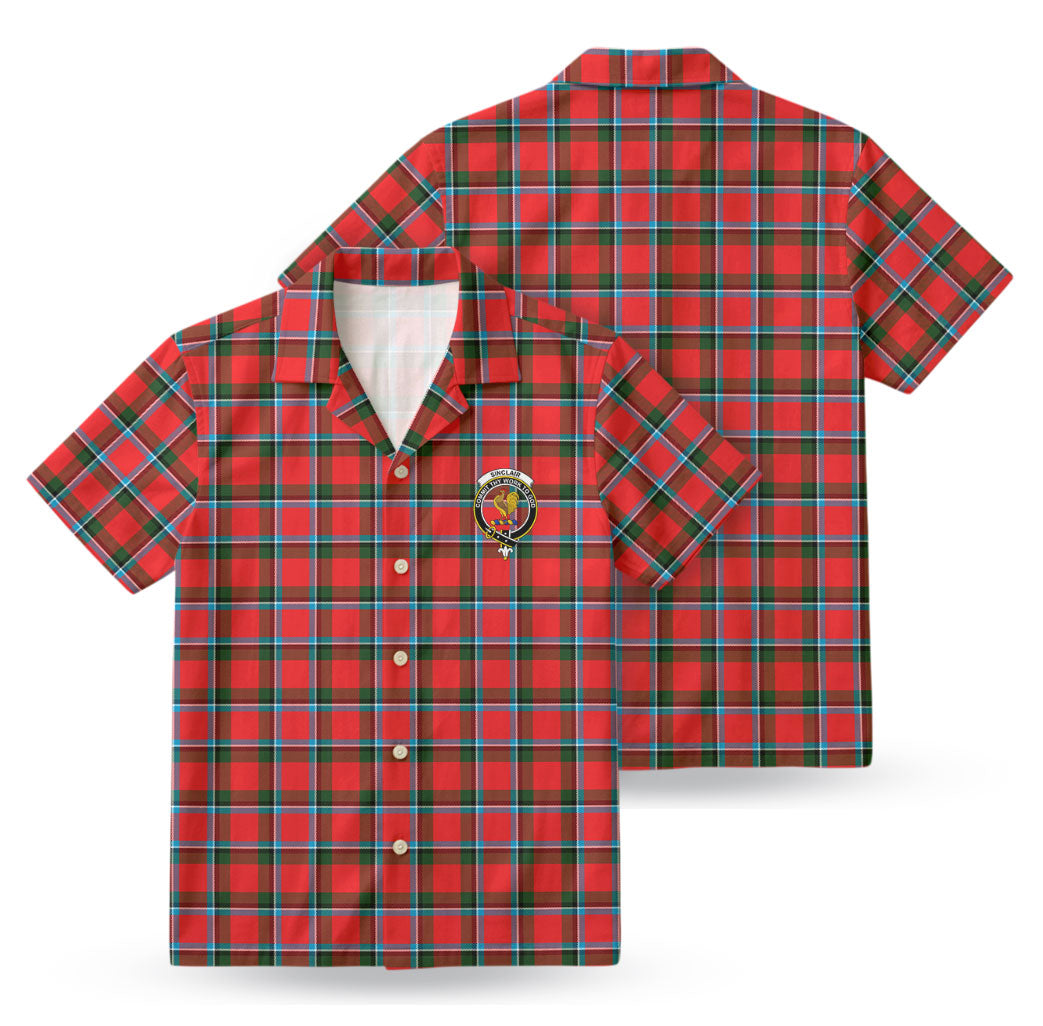 Sinclair Modern Tartan Crest Hawaiian Shirt