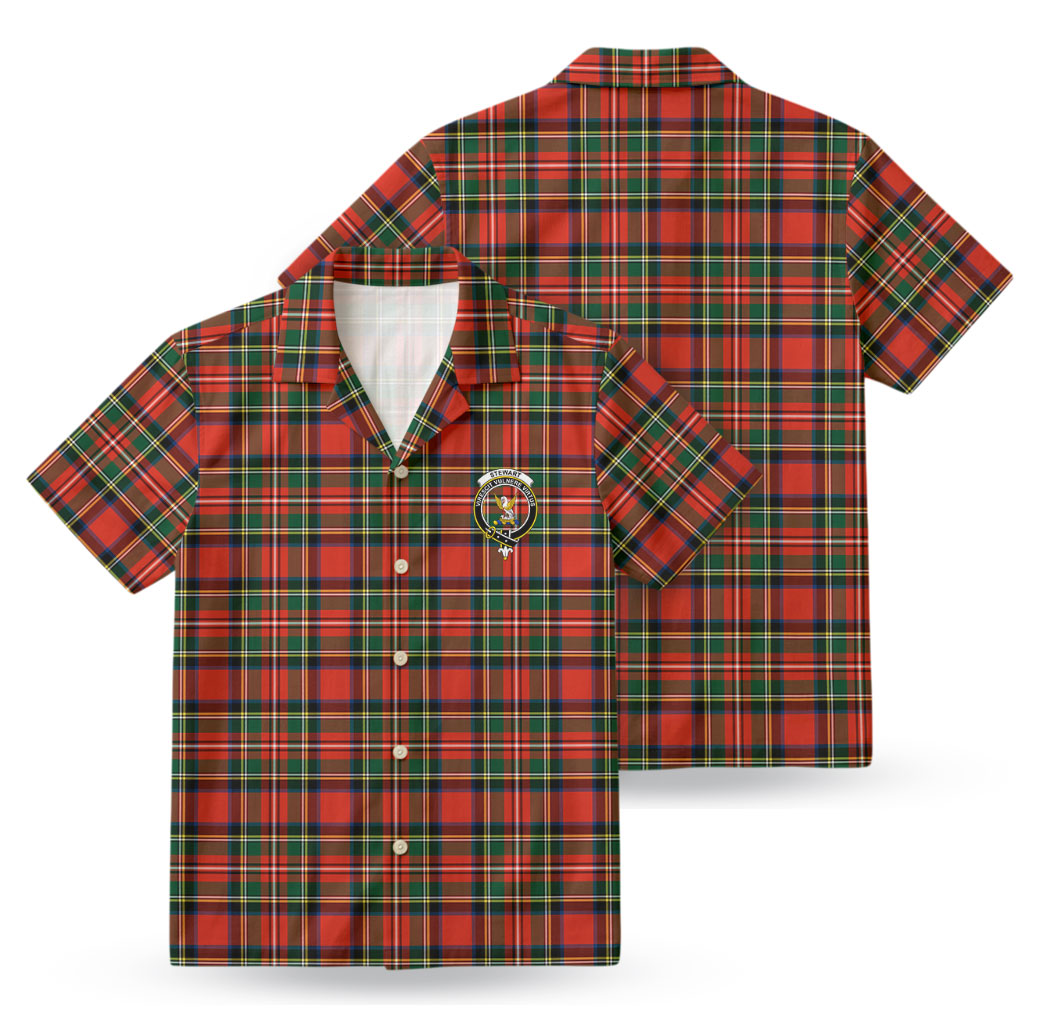 Stewart Royal Modern Tartan Crest Hawaiian Shirt