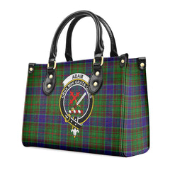 Adam Tartan Crest Leather Handbag