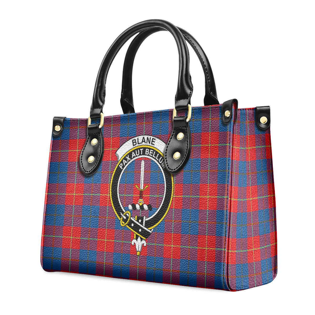 Blane Tartan Crest Leather Handbag