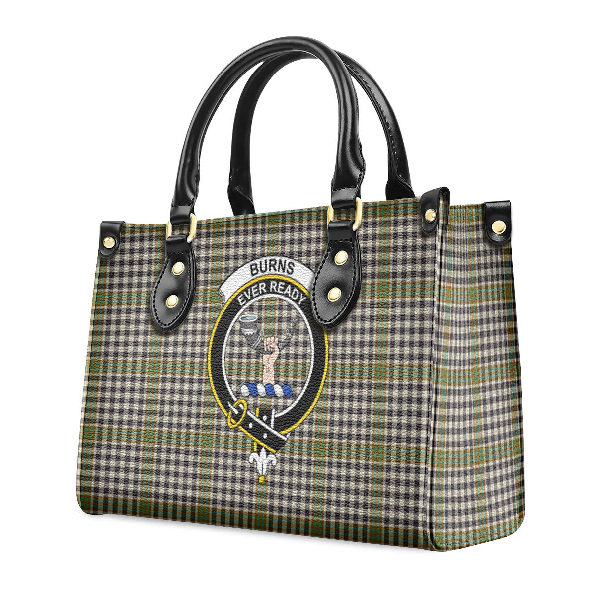 Burns Check Tartan Crest Leather Handbag