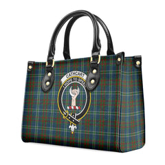 Cathcart Tartan Crest Leather Handbag