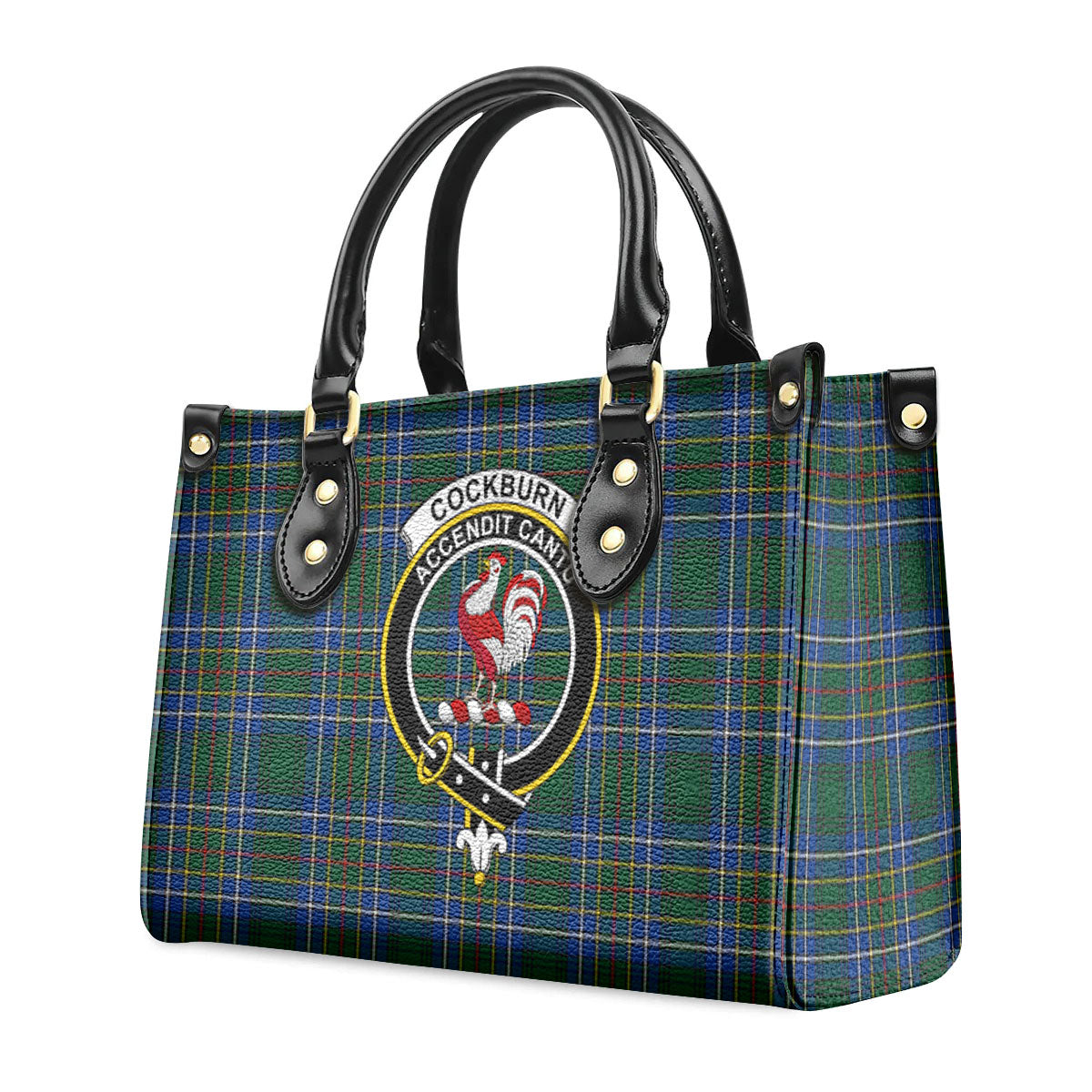 Cockburn Ancient Tartan Crest Leather Handbag