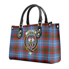 Congilton Tartan Crest Leather Handbag