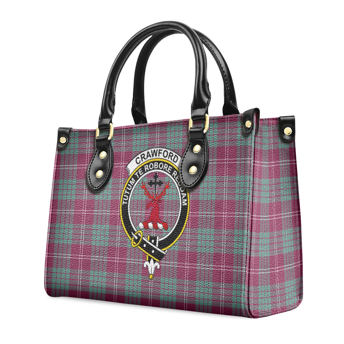 Crawford Ancient Tartan Crest Leather Handbag