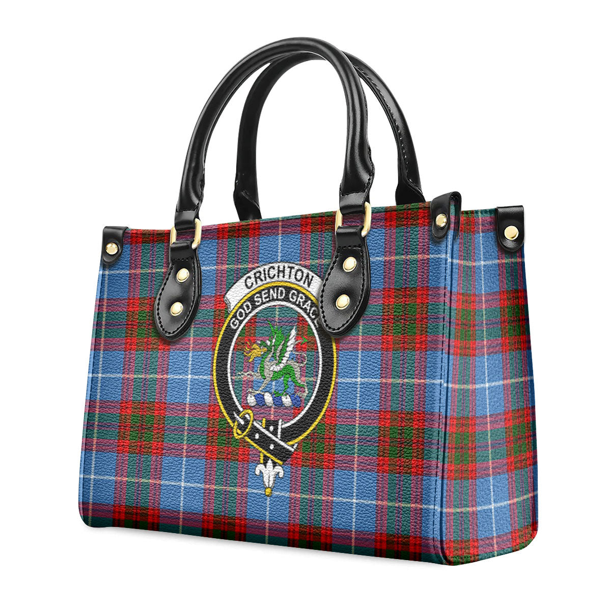 Crichton Tartan Crest Leather Handbag