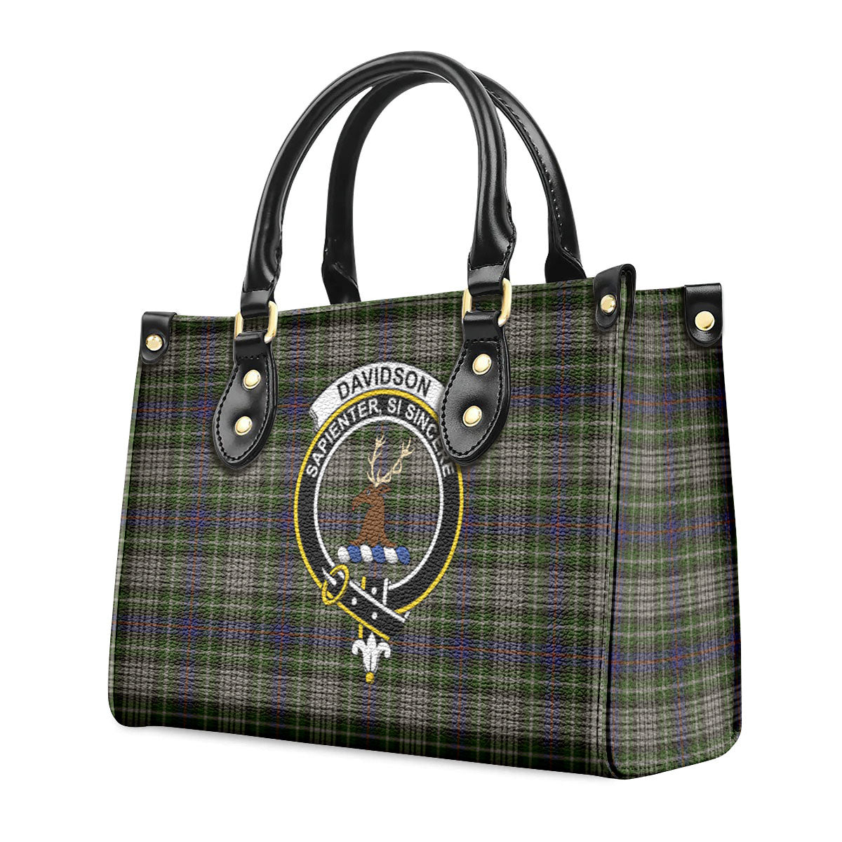 Davidson Tulloch Dress Tartan Crest Leather Handbag