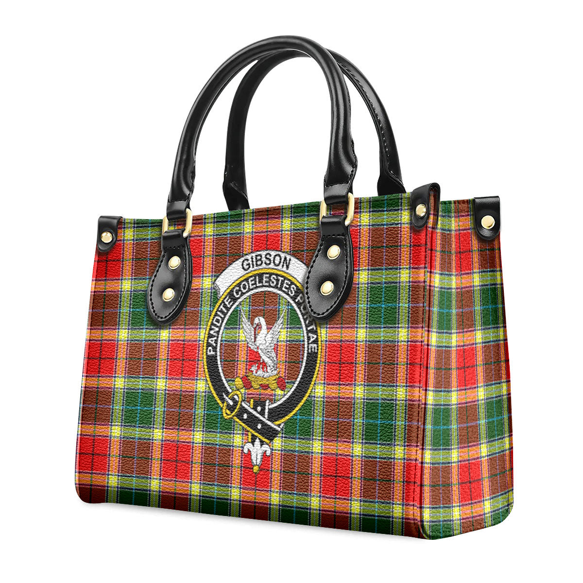 Gibson Tartan Crest Leather Handbag