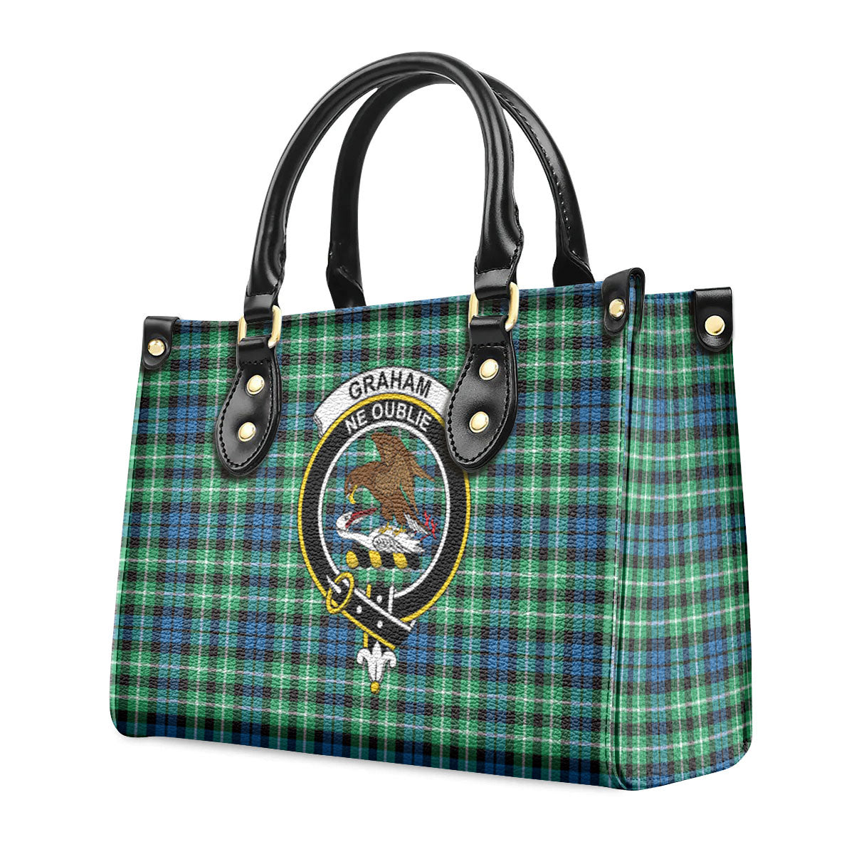 Graham of Montrose Ancient Tartan Crest Leather Handbag