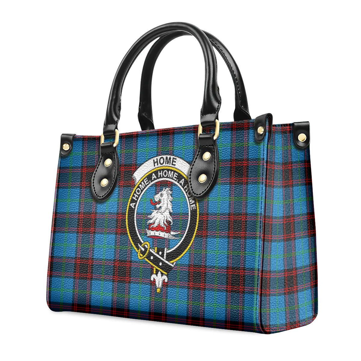 Home Ancient Tartan Crest Leather Handbag