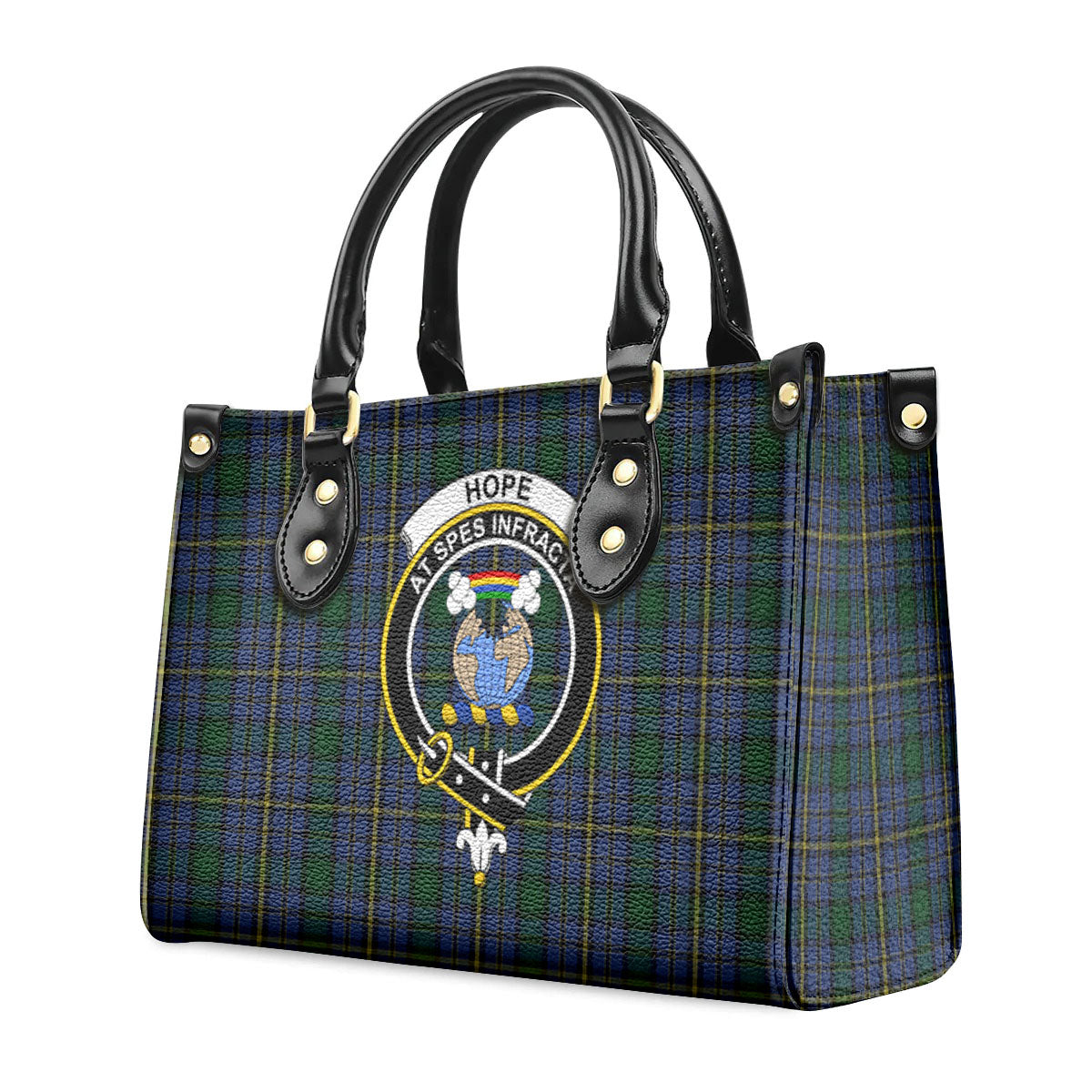 Hope Tartan Crest Leather Handbag