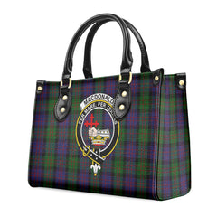 MacDonald Tartan Crest Leather Handbag