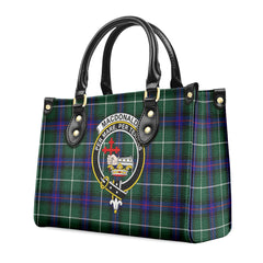 MacDonald of the Isles Hunting Modern Tartan Crest Leather Handbag