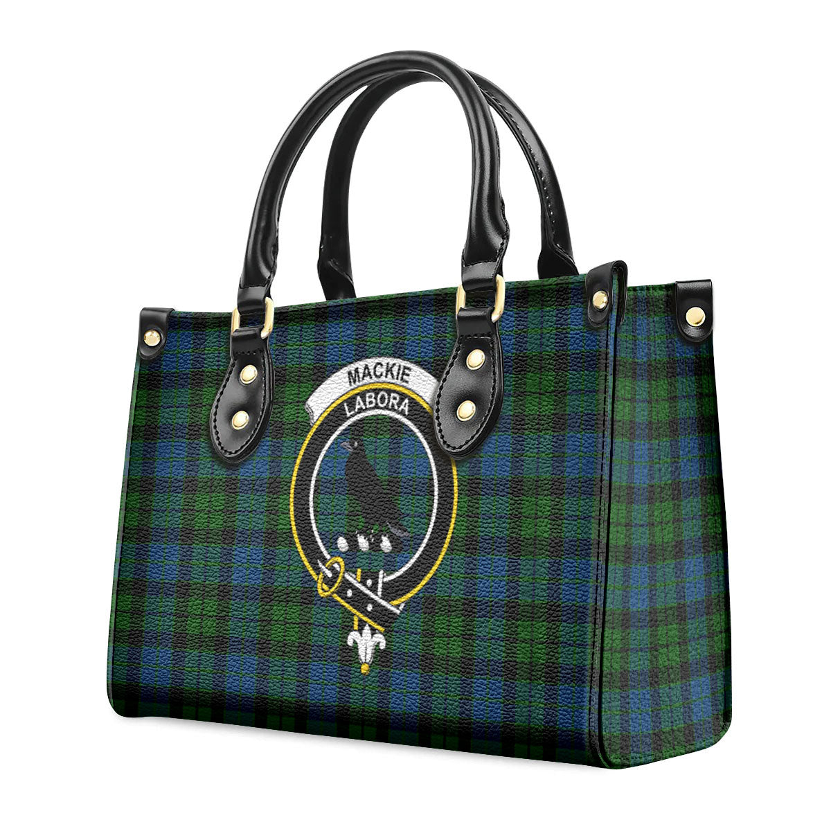 MacKie Tartan Crest Leather Handbag