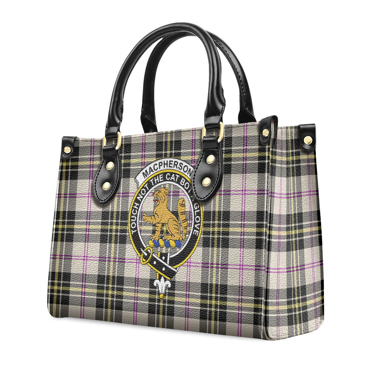 MacPherson Dress Ancient Tartan Crest Leather Handbag