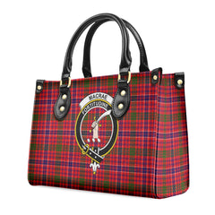 MacRae Modern Tartan Crest Leather Handbag