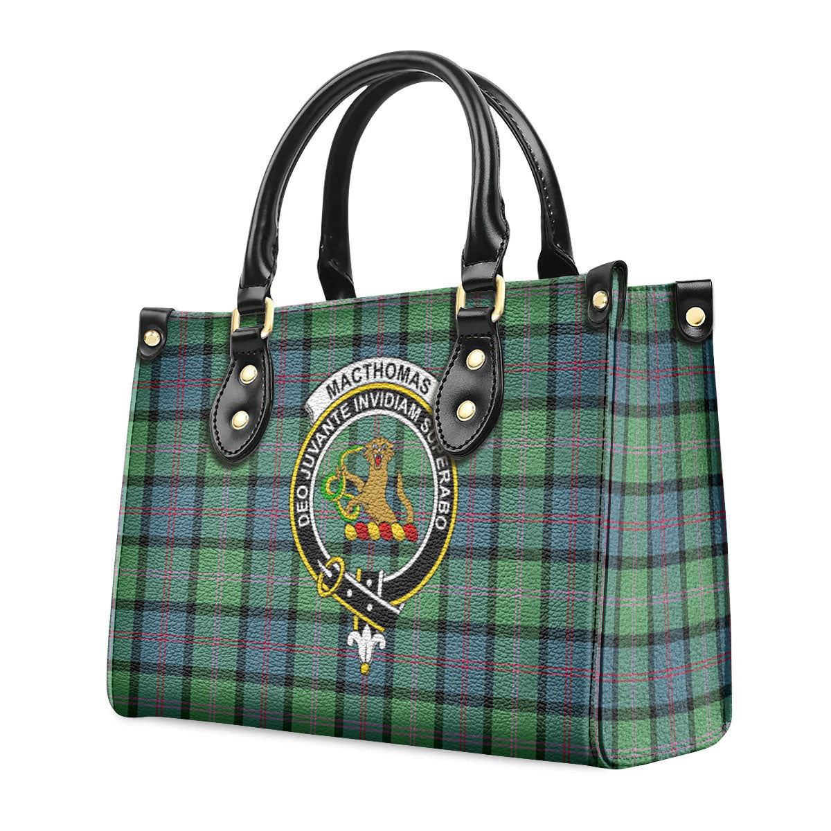 MacThomas Ancient Tartan Crest Leather Handbag